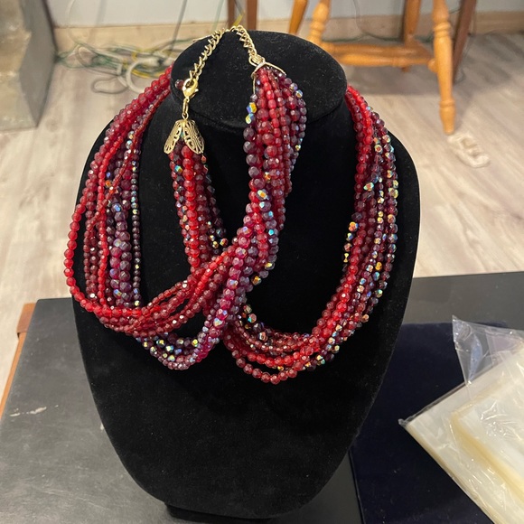 Jewelry 2 Matching Red Beaded Necklaces Poshmark